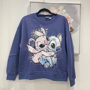 New Disney Stitch and Angel couple prin Sweatshirt Crewneck Sweater